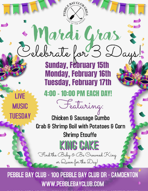 Mardi Gras Celebration 2026 at Pebble Bay Club